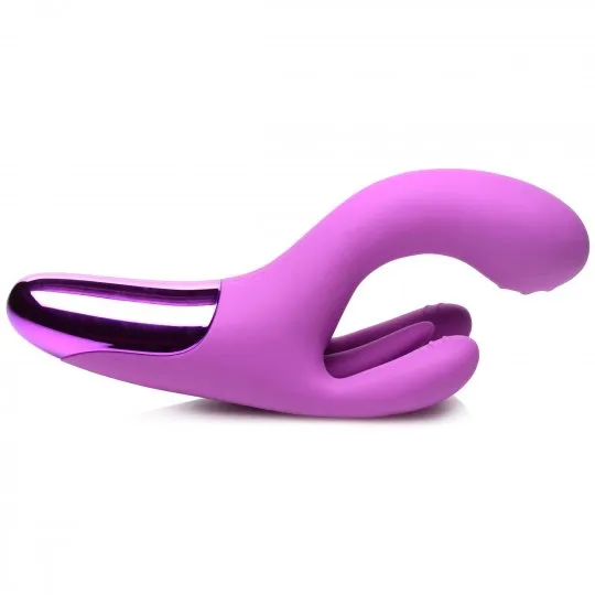 10X Triple Rabbit Silicone Vibrator Purple Bang Vibrators