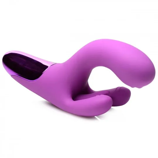 10X Triple Rabbit Silicone Vibrator Purple Bang Vibrators