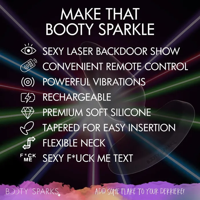 28X Laser Fuck Me Silicone Anal Plug with Remote Control Booty Sparks Male Sex Toys