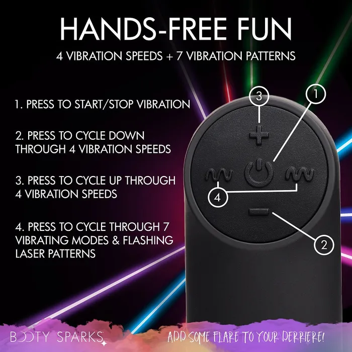 28X Laser Fuck Me Silicone Anal Plug with Remote Control Booty Sparks Male Sex Toys