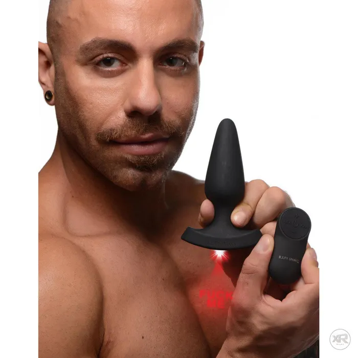 28X Laser Fuck Me Silicone Anal Plug with Remote Control Booty Sparks Male Sex Toys