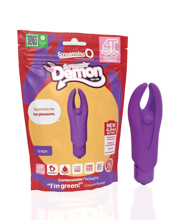 4T Demon Silicone Mini Clitoral Stimulating Vibrator Grape Screaming O Female Sex Toys