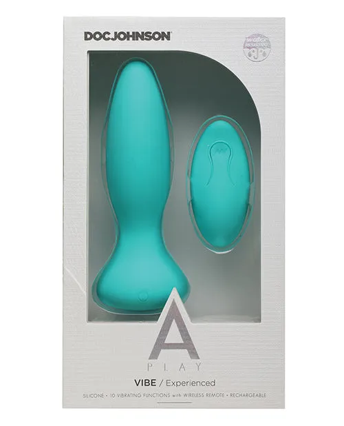 A Play APlay Vibe Experienced Anal Plug with Remote Control Teal Male Sex Toys