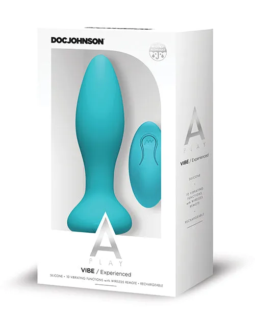 A Play APlay Vibe Experienced Anal Plug with Remote Control Teal Male Sex Toys