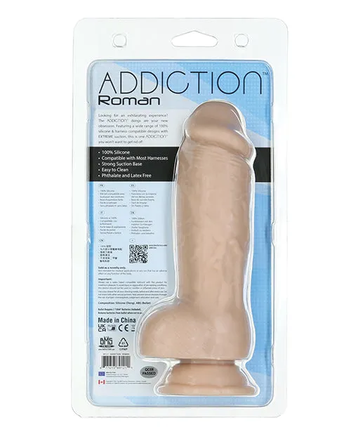 Addiction Dildos Addiction Roman Silicone Dildo with Bonus Bullet 8in Vanilla