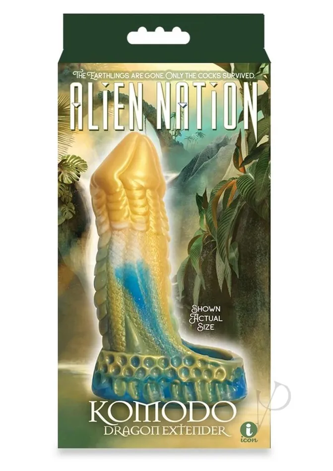 Alien Nation Komodo Silicone Extender GreenGold Alien Nation Dildos