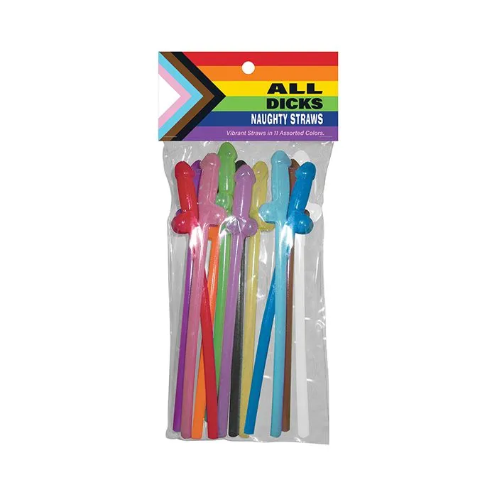 All Dicks Naughty Straws Asst Colors Pack of 11 Kheper Games Vibrators