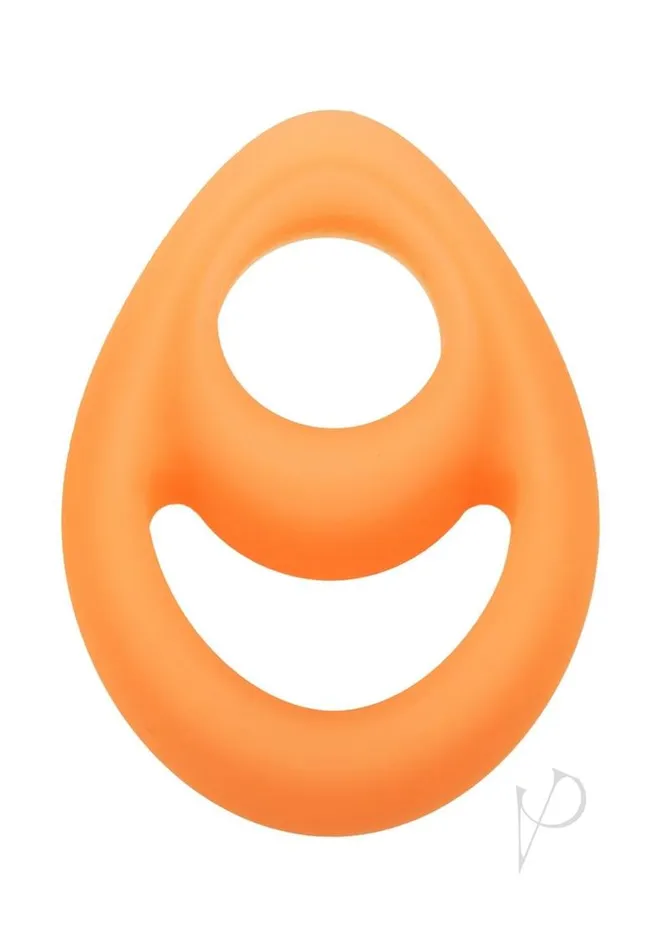 Alpha Female Sex Toys Alpha Glow in the Dark Liquid Silicone Teardrop Dual Ring Orange
