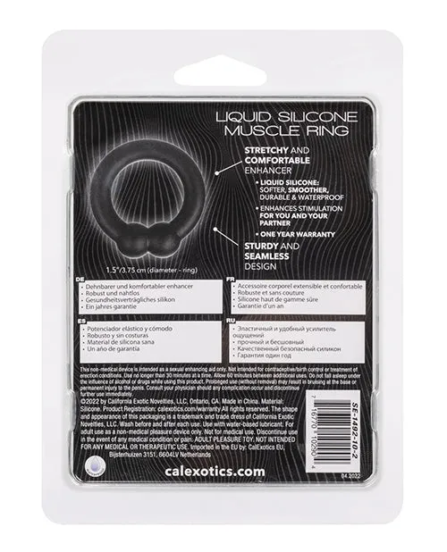 Alpha Male Sex Toys Alpha Liquid Silicone Muscle Ring Black
