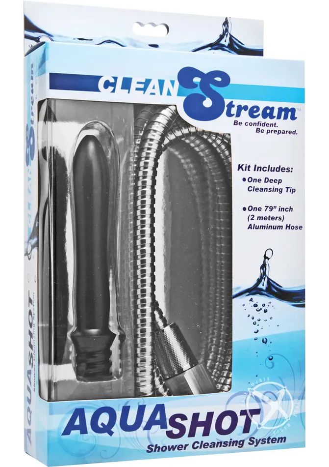 Anal CleanStream Aqua Shot Shower Cleansing System Silver Cleanstream