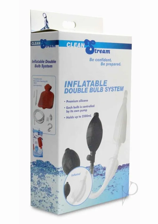 Anal CleanStream Inflatable Double Bulb System Black Cleanstream