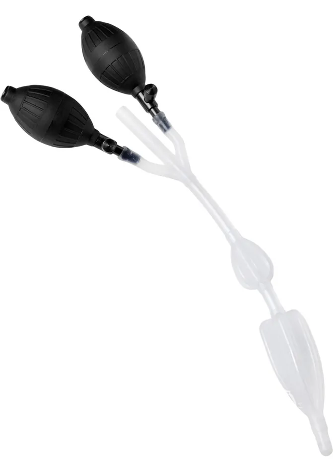 Anal CleanStream Inflatable Double Bulb System Black Cleanstream