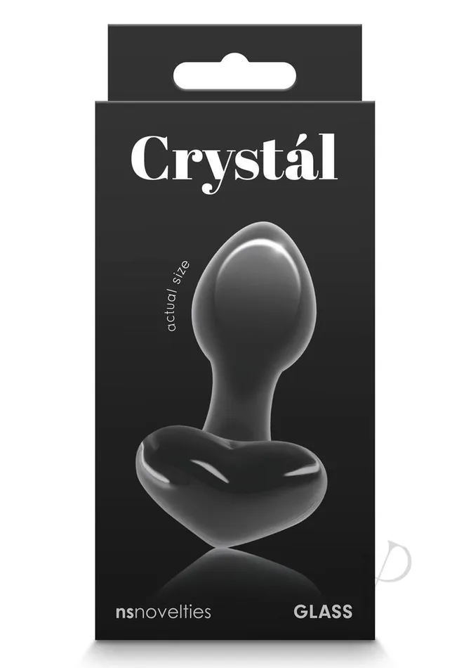 Anal Crystal Crystal Premium Glass Heart Probe Black
