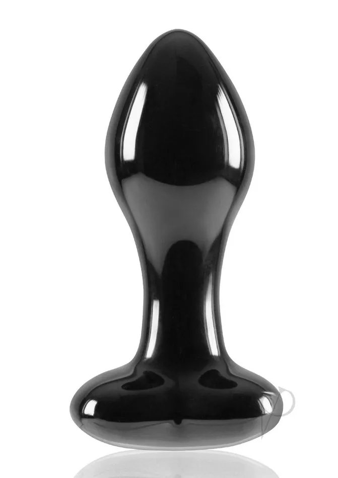 Anal Crystal Crystal Premium Glass Heart Probe Black Anal Crystal Crystal Premium Glass Heart Probe Black