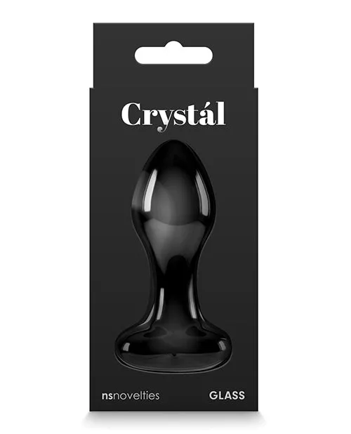 Anal Crystal Crystal Premium Glass Heart Probe Black Anal Crystal Crystal Premium Glass Heart Probe Black