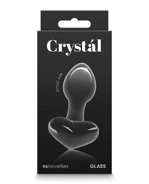 Anal Crystal Crystal Premium Glass Heart Probe Black Anal Crystal Crystal Premium Glass Heart Probe Black