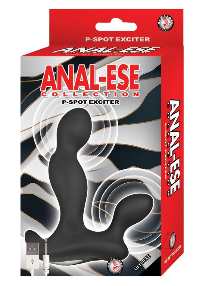 AnalEse Collection Rechargeable Silicone P Spot Prostate Stimulator Black Anal Ese Anal AnalEse Collection Rechargeable Silicone P Spot Prostate Stimulator Black Anal Ese Anal