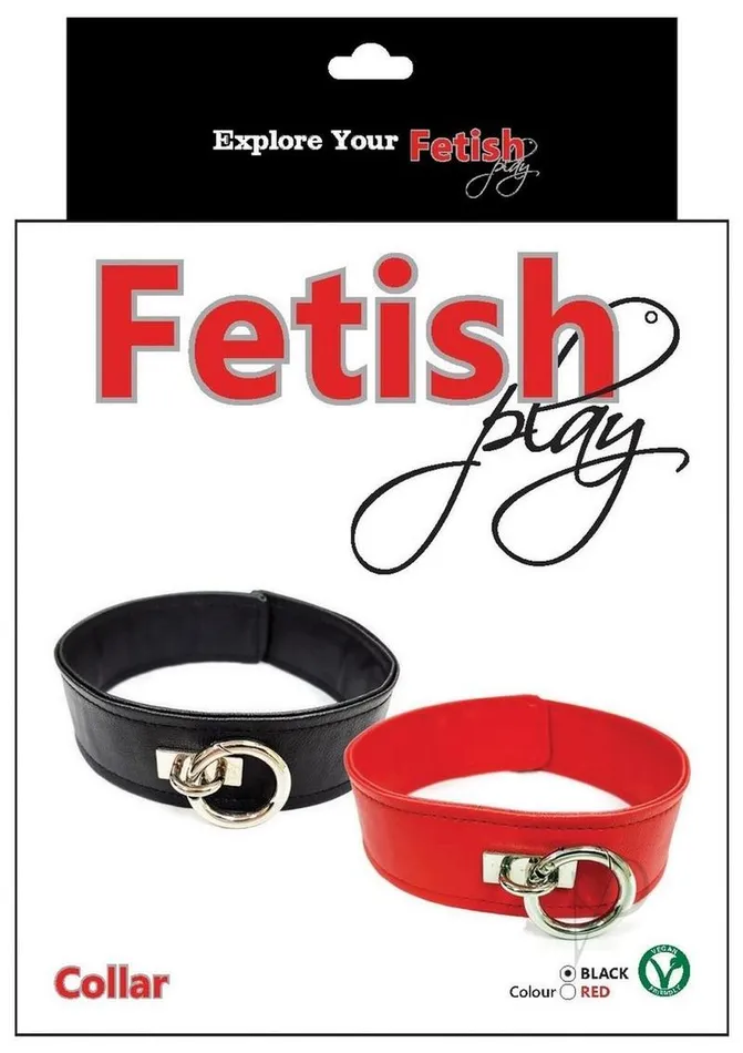 Anal Fetish Play Collar Vegan Leather Black Rouge