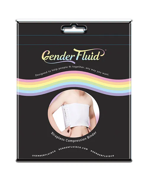 Anal Gender Fluid Strapless Chest Compression Binder L White Gender Fluid