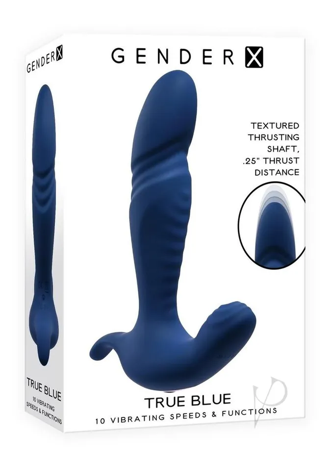 Anal Gender X True Blue Rechargeable Silicone Thrusting Anal Vibrator Blue Gender X Anal Gender X True Blue Rechargeable Silicone Thrusting Anal Vibrator Blue Gender X