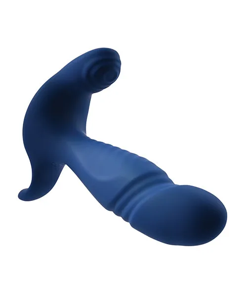 Anal Gender X True Blue Rechargeable Silicone Thrusting Anal Vibrator Blue Gender X