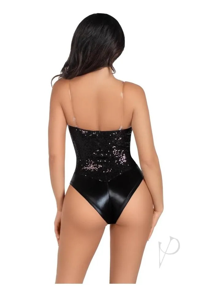 Anal Leg Avenue Leg Avenue Sequin Boned Snap Crotch Bodysuit with Detachable Clear Strap 2 Piece Large Black Anal Leg Avenue Leg Avenue Sequin Boned Snap Crotch Bodysuit with Detachable Clear Strap 2 Piece Large Black