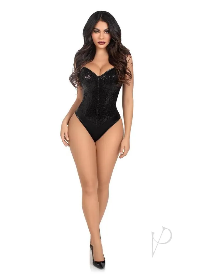 Anal Leg Avenue Leg Avenue Sequin Boned Snap Crotch Bodysuit with Detachable Clear Strap 2 Piece Large Black Anal Leg Avenue Leg Avenue Sequin Boned Snap Crotch Bodysuit with Detachable Clear Strap 2 Piece Large Black