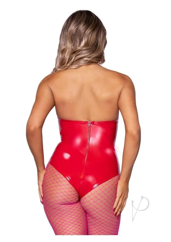 Anal Leg Avenue Leg Avenue Vinyl Boned Bodysuit Medium Red Anal Leg Avenue Leg Avenue Vinyl Boned Bodysuit Medium Red