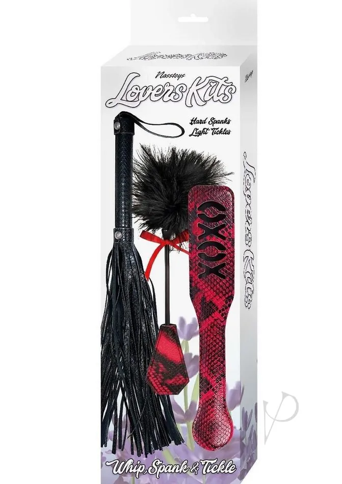Anal Lovers Kits Whip Tickle and Paddle BlackRed Nasstoys