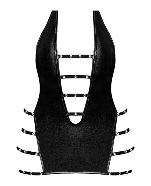Anal Lust By Magic Silk Lust Portia Mini Dress wPlush Elastic Strapping Black SM Anal Lust By Magic Silk Lust Portia Mini Dress wPlush Elastic Strapping Black SM