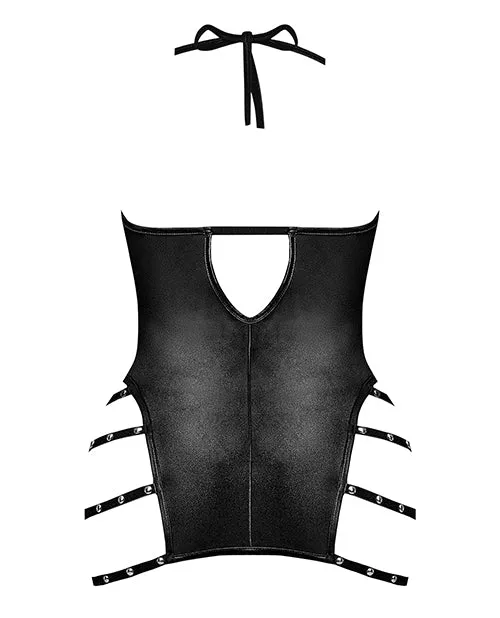 Anal Lust By Magic Silk Lust Portia Mini Dress wPlush Elastic Strapping Black SM Anal Lust By Magic Silk Lust Portia Mini Dress wPlush Elastic Strapping Black SM