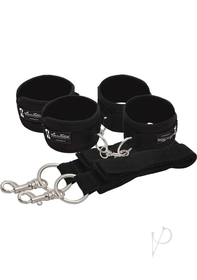 Anal Lux Fetish Bed Spreader Restraint System 7 Piece Set Black Lux Fetish Anal Lux Fetish Bed Spreader Restraint System 7 Piece Set Black Lux Fetish