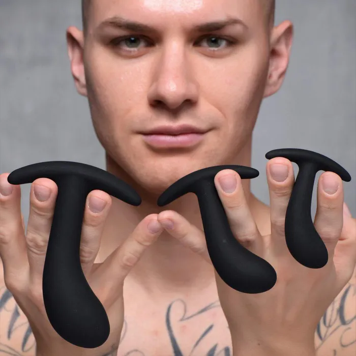Anal Master Series Dark Delights 3 Piece Curved Silicone Anal Trainer Set