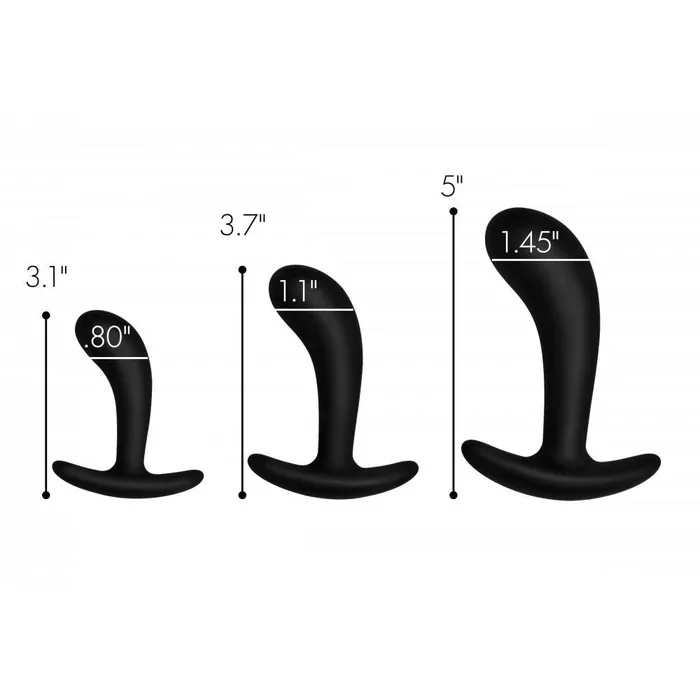 Anal Master Series Dark Delights 3 Piece Curved Silicone Anal Trainer Set