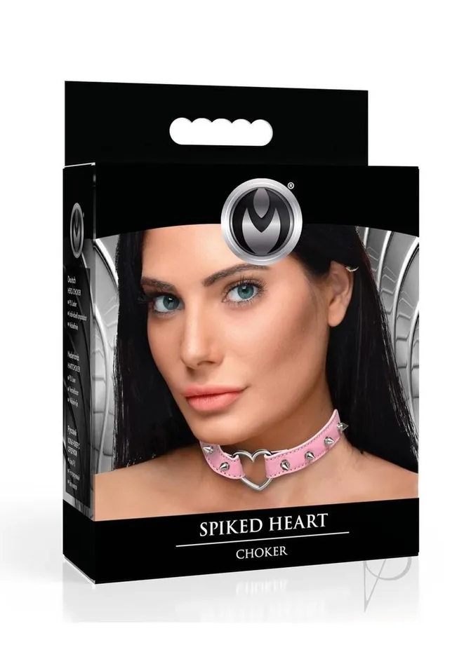 Anal Master Series Master Series Spiked Heart Choker Pink