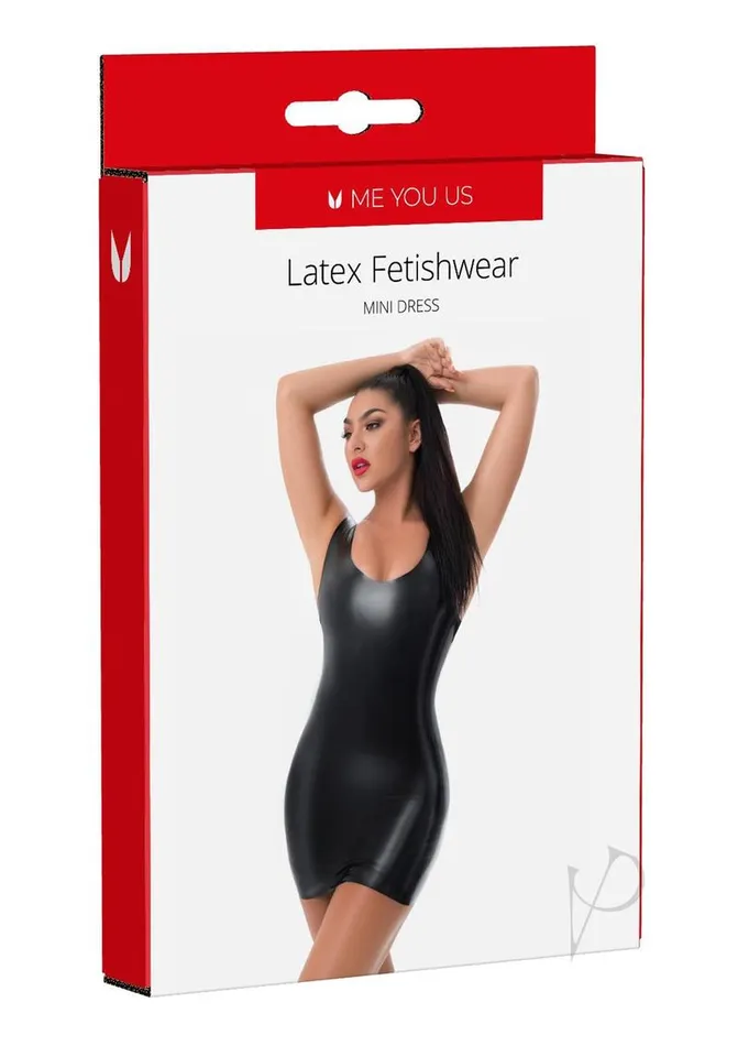 Anal Me You Us ME YOU US Latex Mini Dress Small Black