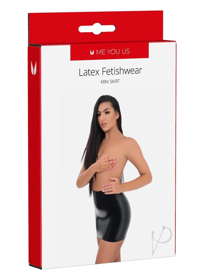 Anal Me You Us ME YOU US Latex Mini Skirt Large Black