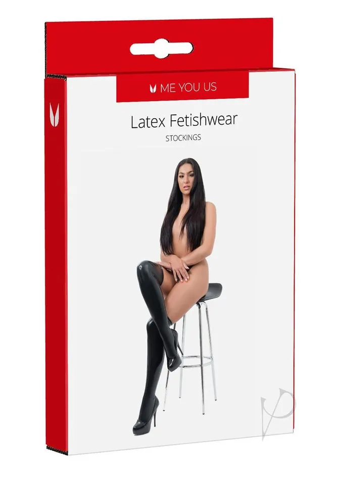 Anal Me You Us ME YOU US Latex Stockings Large Black