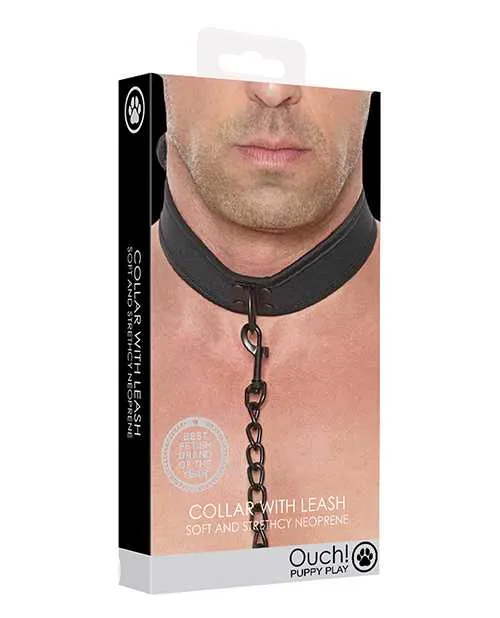 Anal Ouch Shots Ouch Puppy Play Puppy Collar wLeash Black Anal Ouch Shots Ouch Puppy Play Puppy Collar wLeash Black