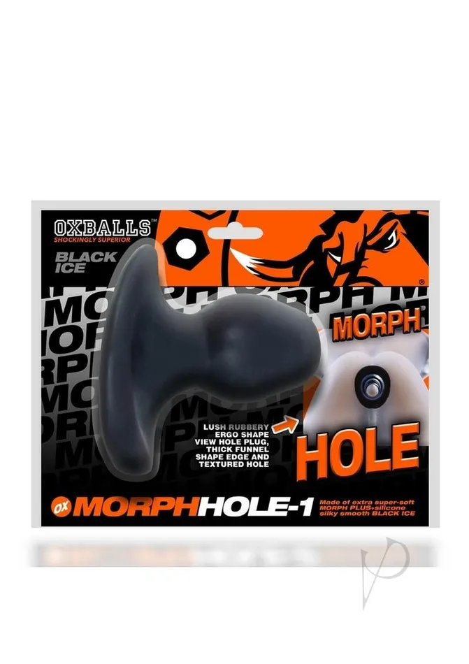 Anal Oxballs Morphhole 1 Gaper Plug Small Black Ice