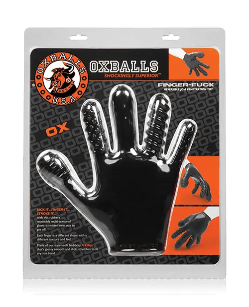 Anal Oxballs Oxballs Finger Fuck Textured Glove Black