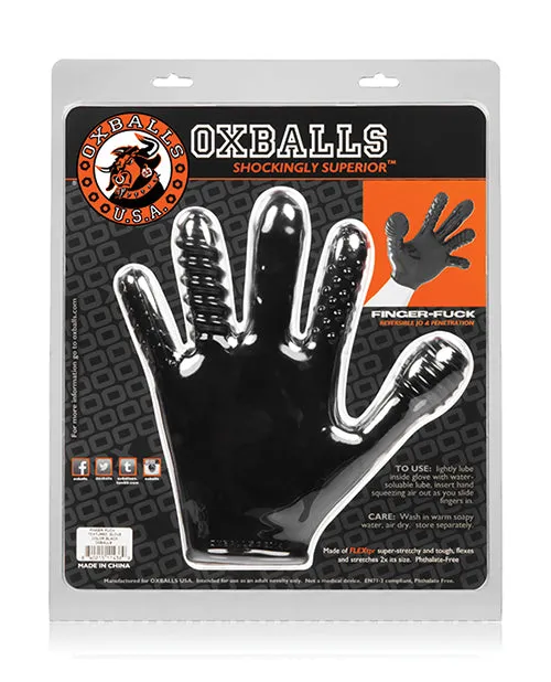 Anal Oxballs Oxballs Finger Fuck Textured Glove Black