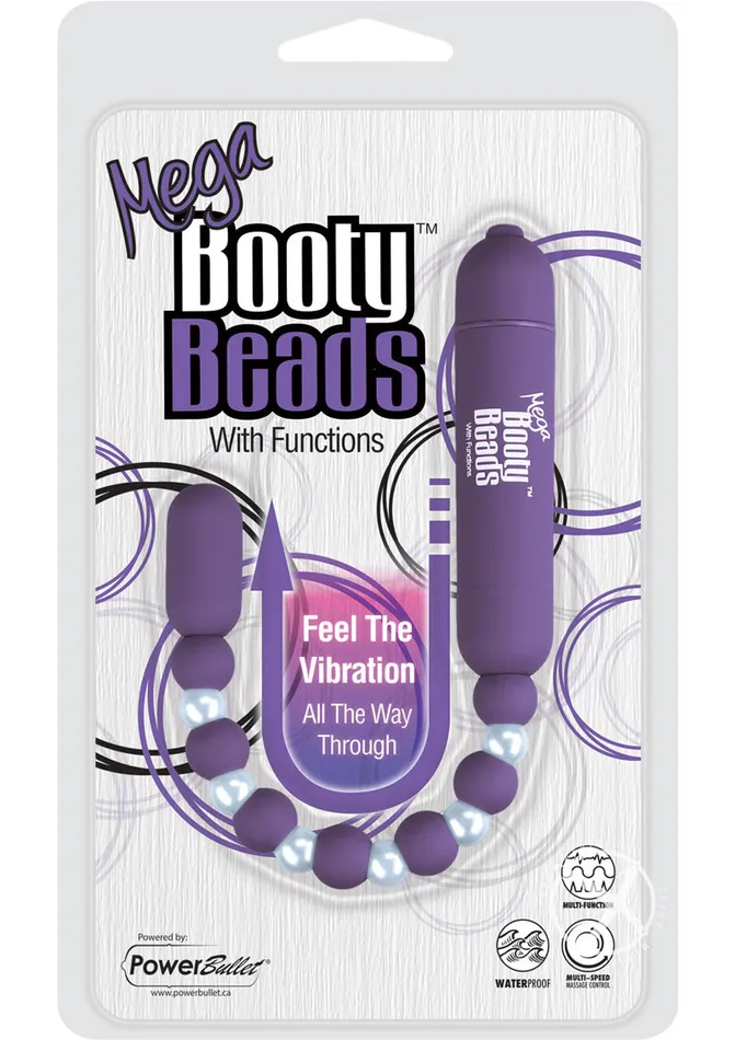 Anal Powerbullet Mega Booty Beads Vibrating Anal Beads Purple