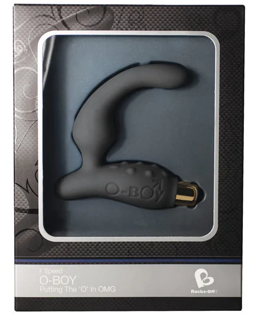 Anal Rocks Off O Boy Silicone Prostate and Perineum Stimulator Black