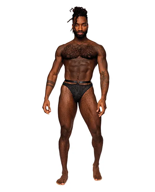 Anal Rude Awakening Mesh Strap Thong Black SM Male Power