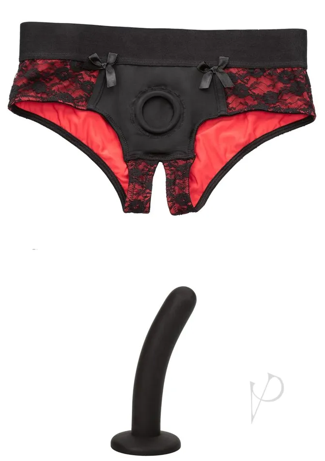 Anal Scandal Scandal Crotchless Pegging Panty Set SM Black