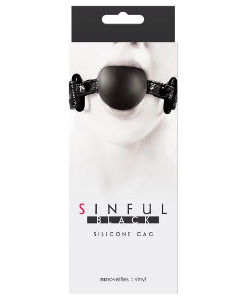 Anal Sinful By Ns Novelties Sinful Silicone Ball Gag Black