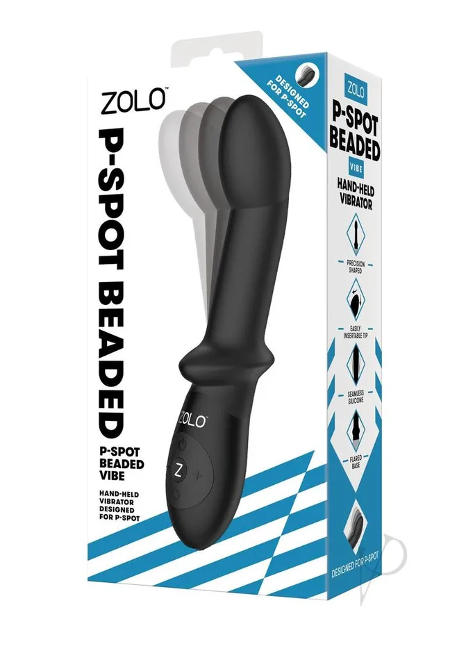 Anal Zolo ZOLO PSpot Beaded Silicone Rechargeable Anal Vibrator Black
