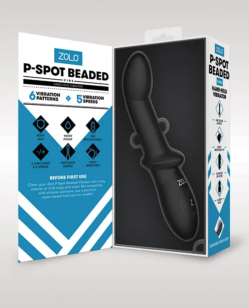 Anal Zolo ZOLO PSpot Beaded Silicone Rechargeable Anal Vibrator Black Anal Zolo ZOLO PSpot Beaded Silicone Rechargeable Anal Vibrator Black