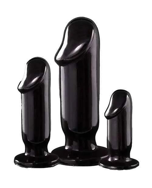 Ass Sation Anal AssSation Kit 1 Anal Trainer Butt Plug Set 3 piece Black